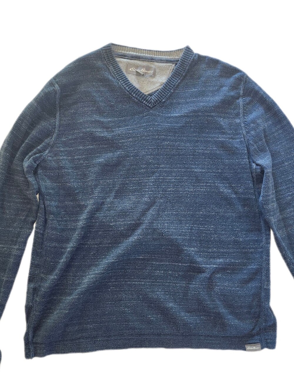Eddie Bauer Men's Blue V-Neck Sweater